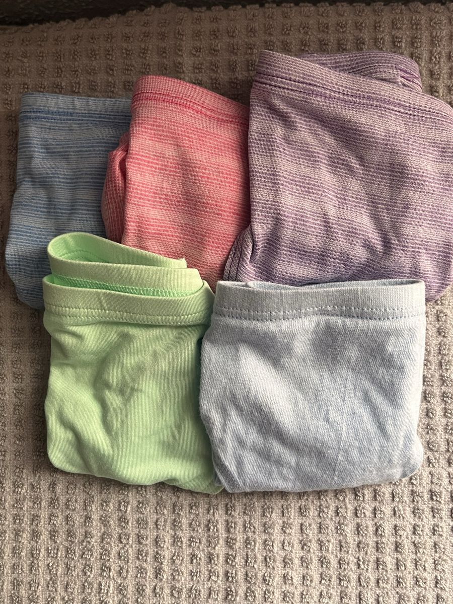 Hanes Girls Size 6 Underwear Lot - Set of 5 Pastel Colors