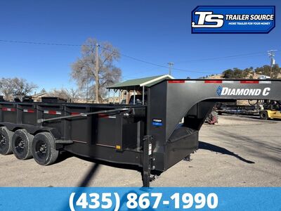 7x16 Diamond C LPT-GN 307 Gooseneck Dump Trailer - 32" Sides - 24K GVWR - 14 Ply Tires, Long Arm Tarp