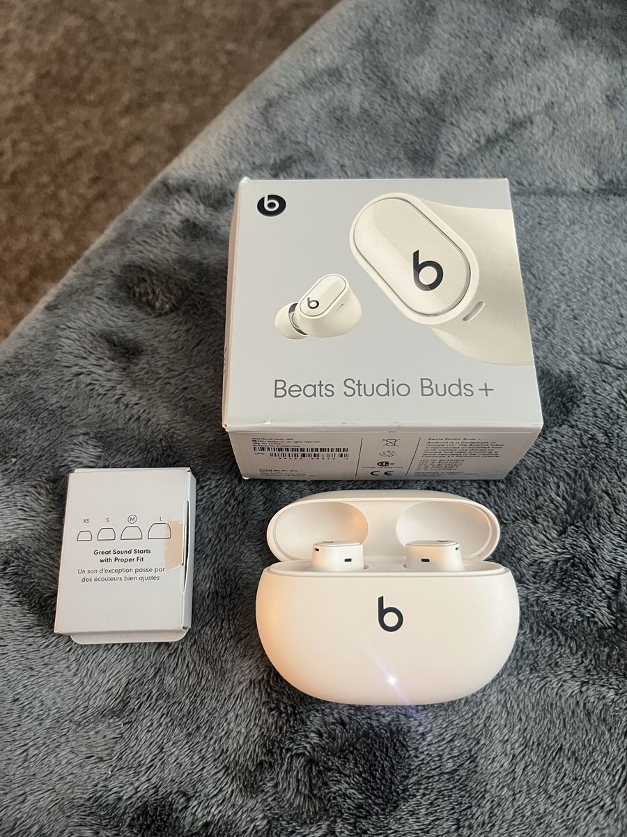 Beats Studio Buds+ True Wireless Earbuds - White, USB-C Charging Case, Active Noise Cancelling
