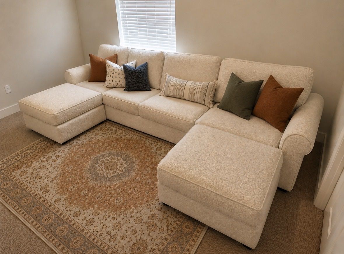 LoveSac Double Chaise Sectional in Cloud Boucle