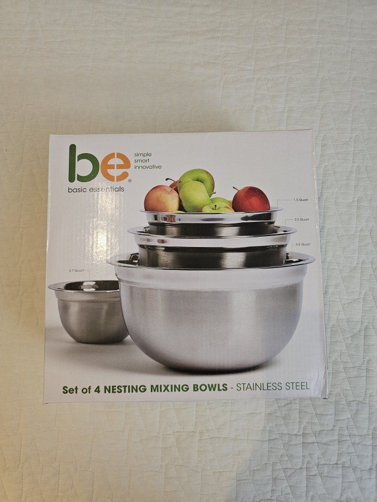 4 Nesting Stainless Steel Mixing Bowl