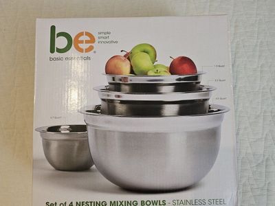 4 Nesting Stainless Steel Mixing Bowl