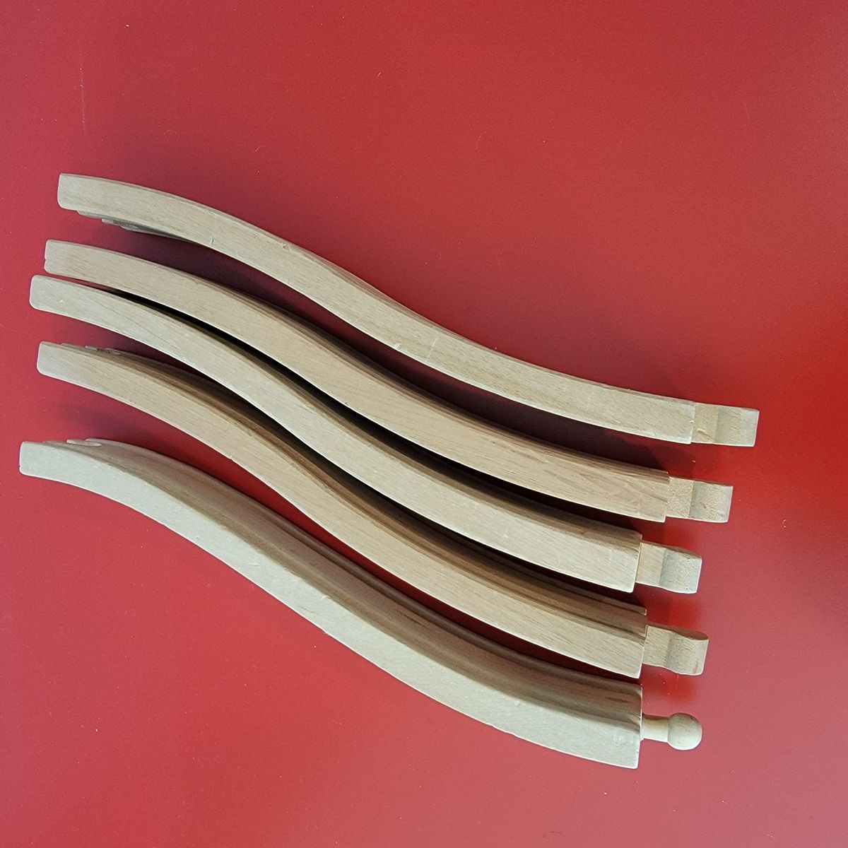 Brio/Thomas and Friends Wooden Railway Ascending/Descending Ramp 9 in. Long. Lot of 5 pcs. Vintage, Excellent Condition!