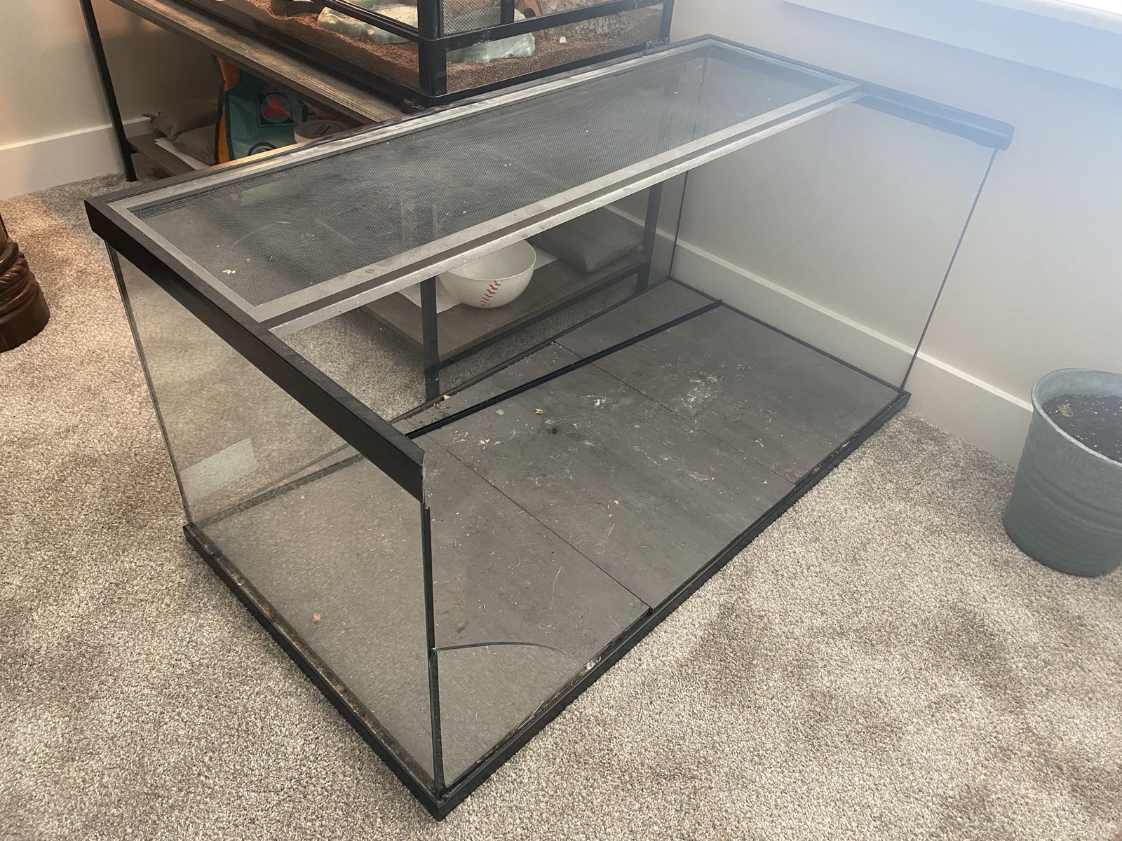 40 gallon reptile tank - broken side