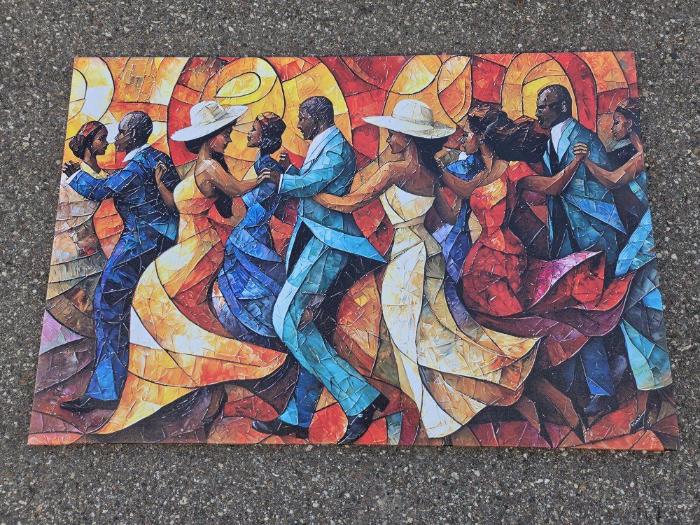 colorful dancing people Canvas Wall art paintball