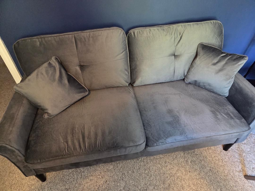 NEW IN BOX White/Beige loveseat/sofa