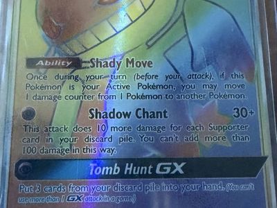 Pokémon Banette GX Rainbow Rare Secret Rare Card 174/168 Celestial Storm