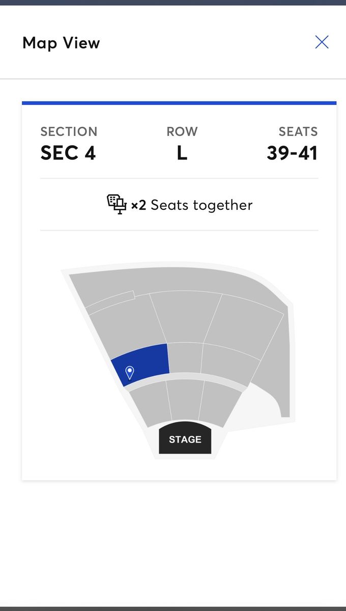 2 Tickets Lee Brice Aug 20 Sec 4 Row L (Front Row in Section 4)