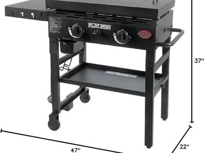 Char-Griller Flat Iron 2-Burner Gas Griddle - Black Outdoor Cooking Station