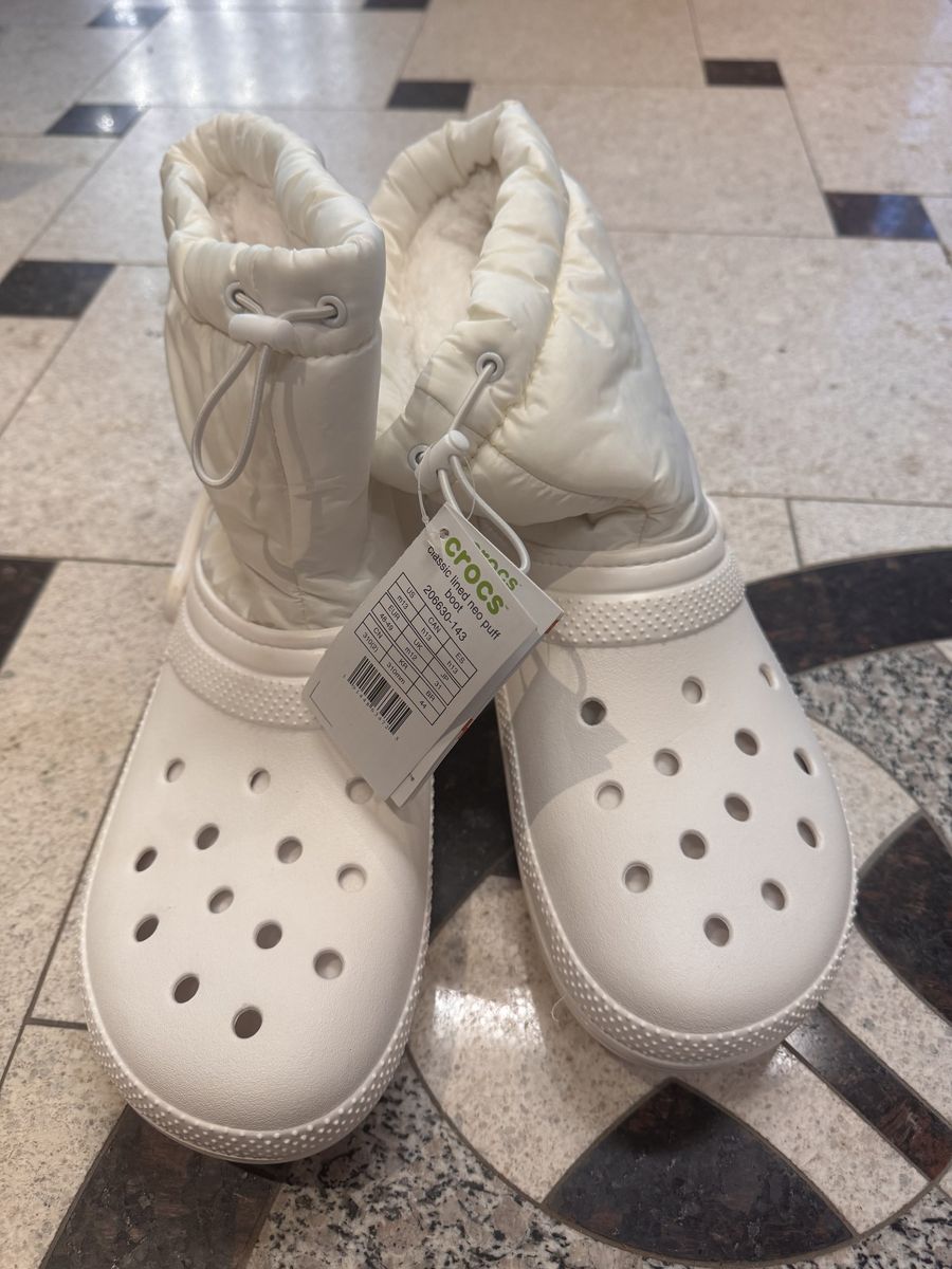 Crocs Classic Lined Neo Puff Boot White - Men's Size 13 NWT