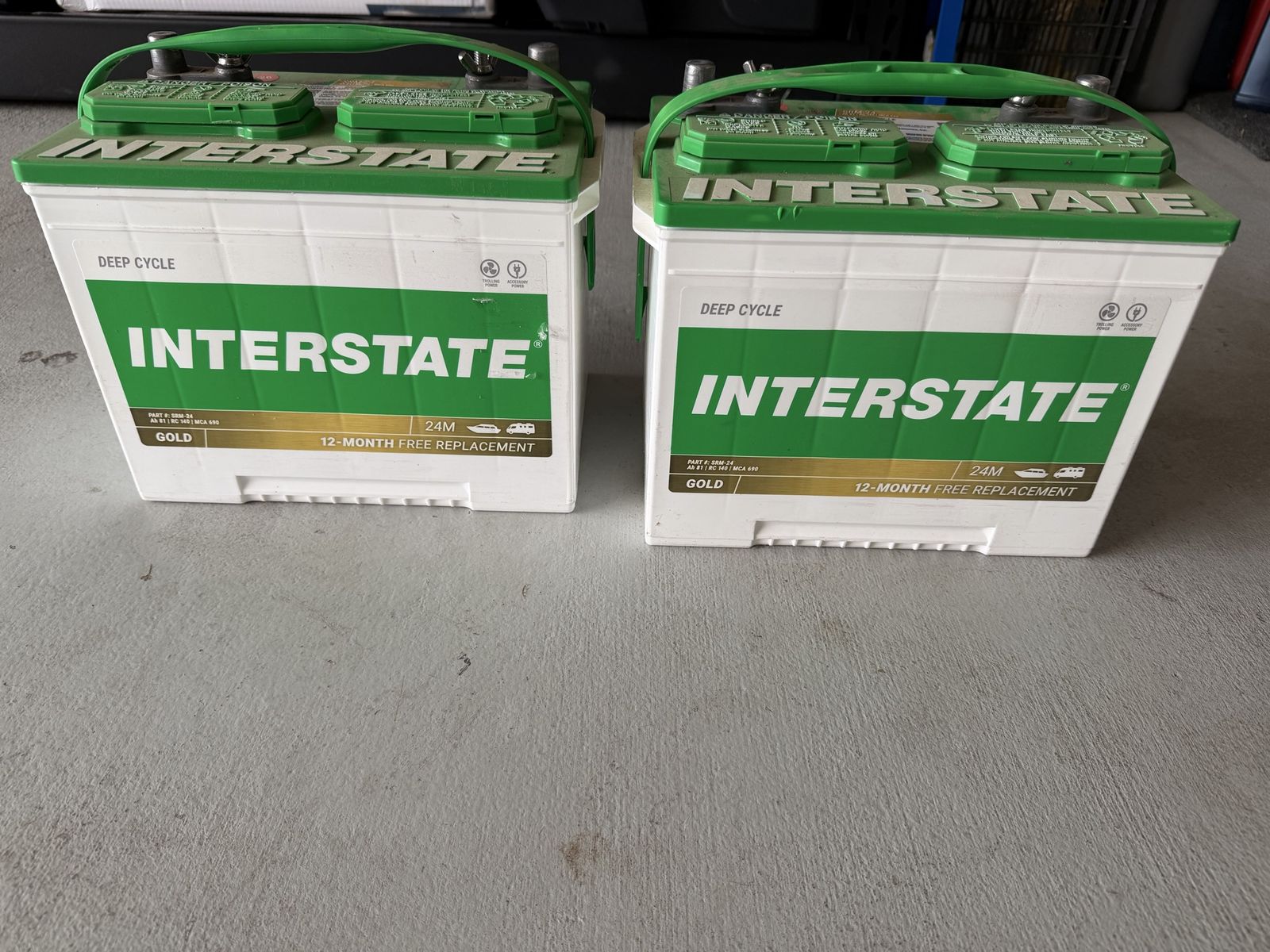 Interstate 24M Deep Cycle 12v batteries (2)