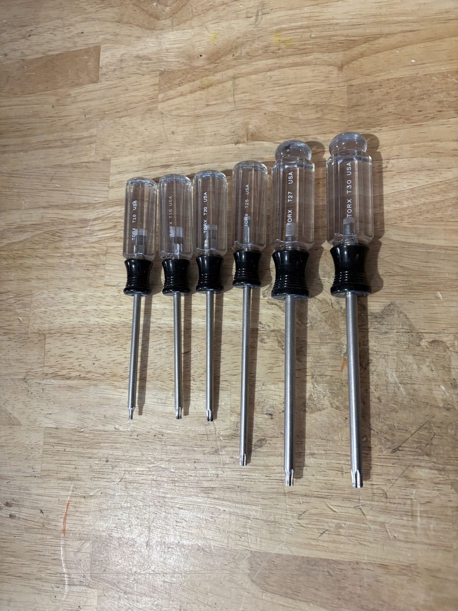 Set of Made in USA Craftsman Torx Screw Drivers T10 - T30