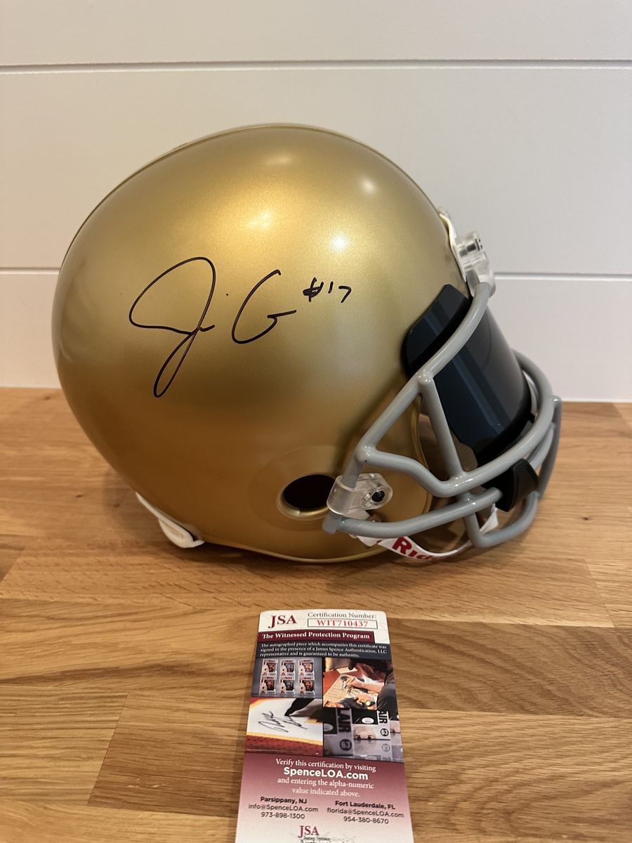 Jack Coan Signed Notre Dame Fighting Irish Full Size Helmet – JSA Certified