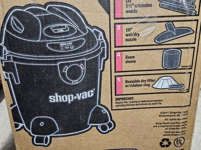 Shop-Vac Special Edition 5 Gallon 2.0 Peak HP Wet/Dry Utility Vacuum with Attachments