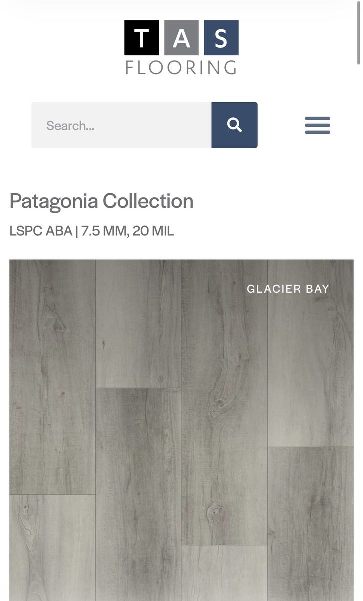 New Unopened LVP Flooring – Patagonia Collection "Glacier Bay" – 4 Boxes (118 sf)