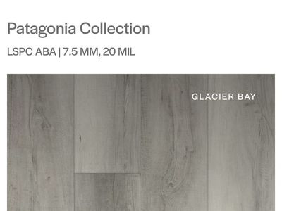 New Unopened LVP Flooring – Patagonia Collection "Glacier Bay" – 4 Boxes (118 sf)