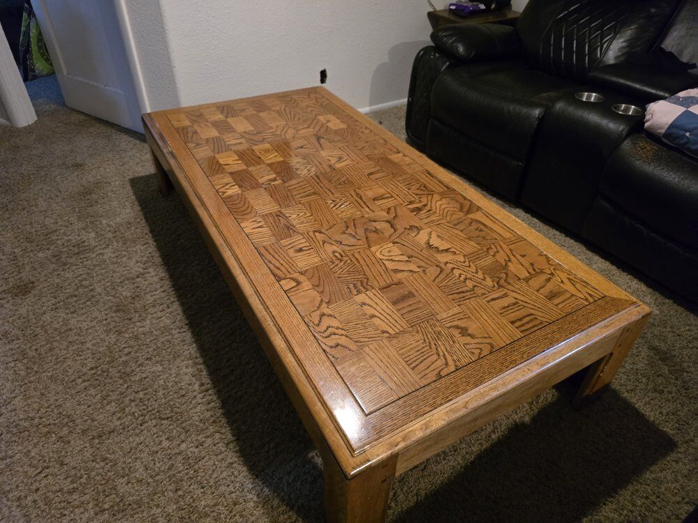 Vintage Parquet Rustic Oak Coffee Table