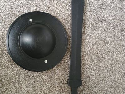 Black plastic practice Shield & Sword Set - Roman Gladiator Costume Accessory