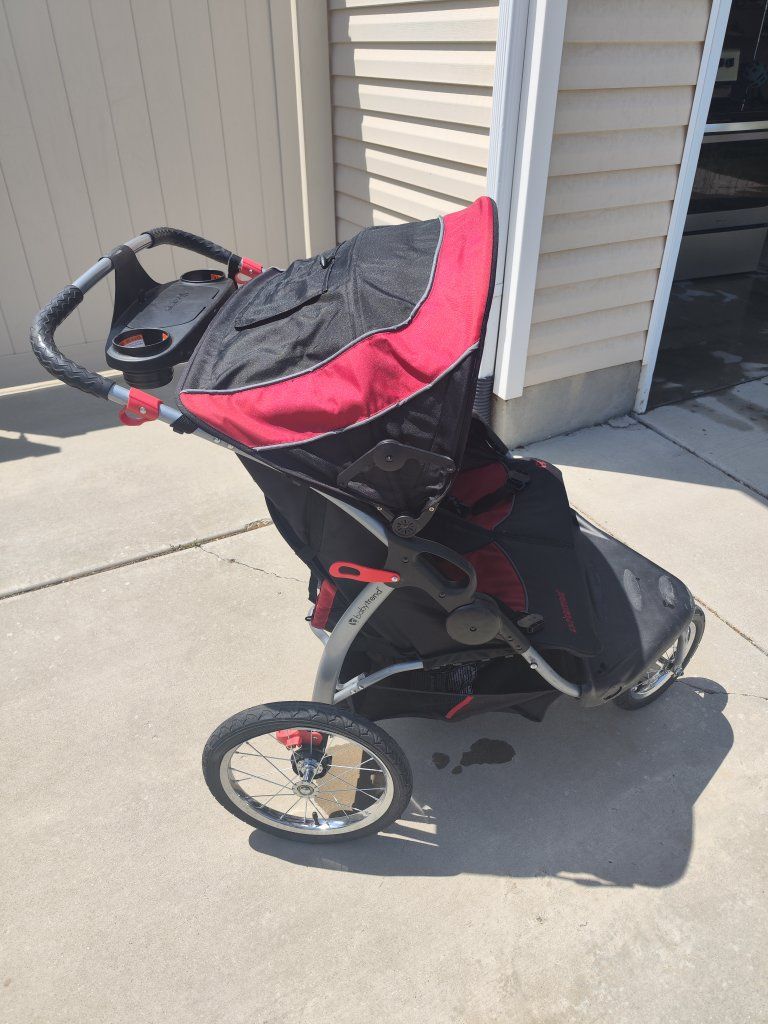 Baby Trend Expedition Double Jogger Stroller - Red & Black, Tandem Seats, Large Wheels