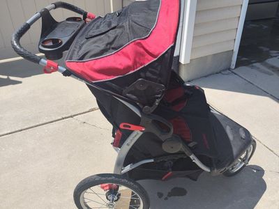 Baby Trend Expedition Double Jogger Stroller - Red & Black, Tandem Seats, Large Wheels