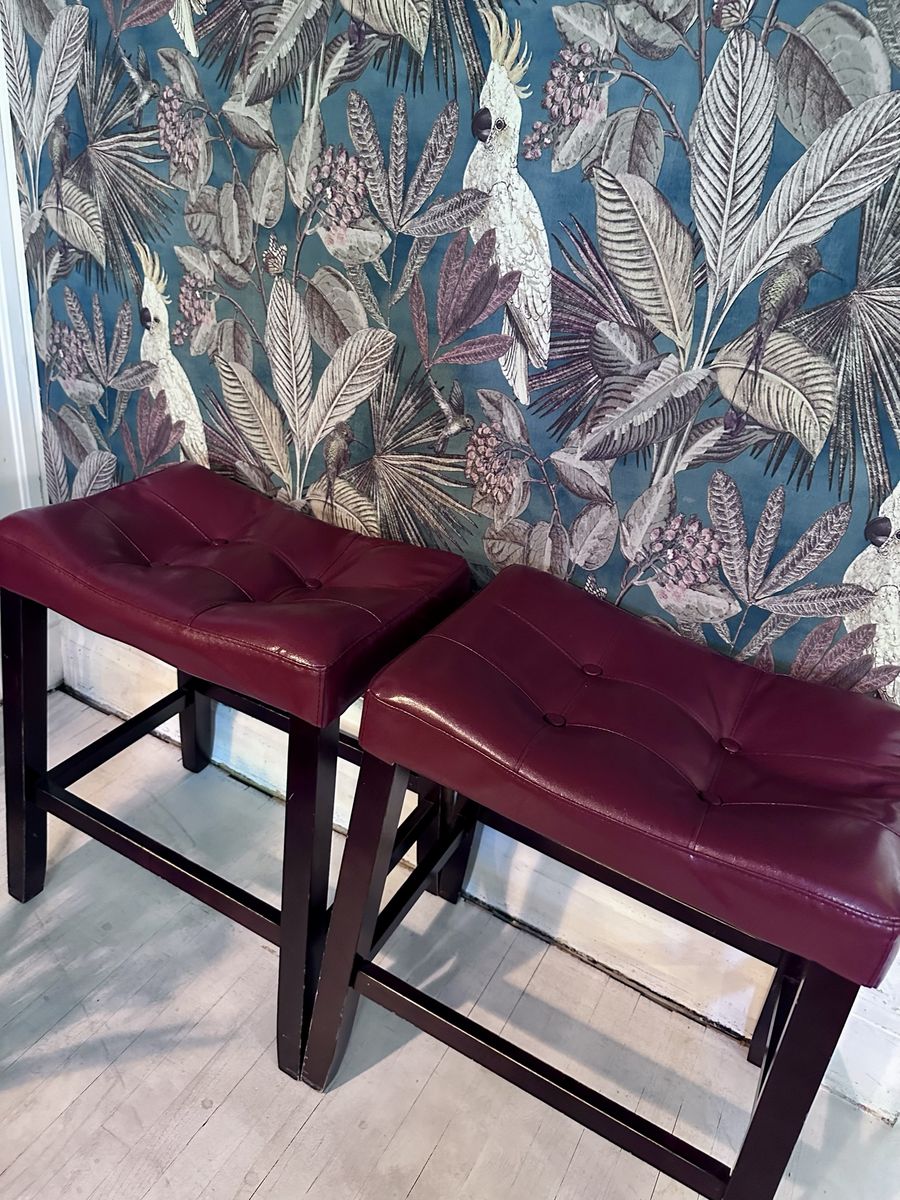 Pair of Red Bar Stools