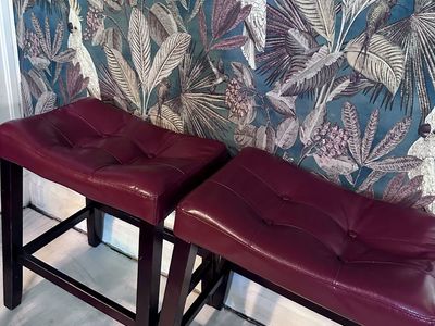 Pair of Red Bar Stools