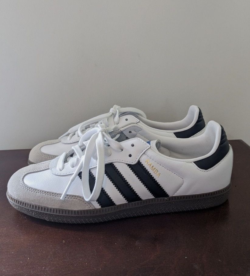 Adidas Samba Classic White Black Athletic Shoes Sneakers US Size 7 (Unisex)