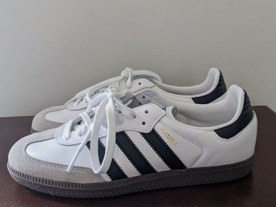 Adidas Samba Classic White Black Athletic Shoes Sneakers US Size 7 (Unisex)