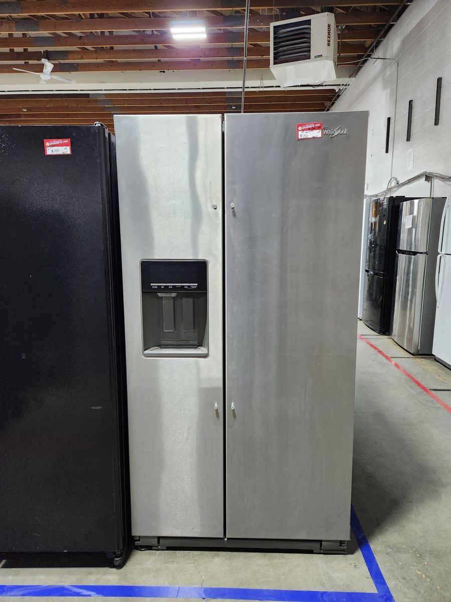 LOW PRICE GUARANTEED! WHIRLPOOL STAINLESS STEEL SIDE BY SIDE FRIDGE