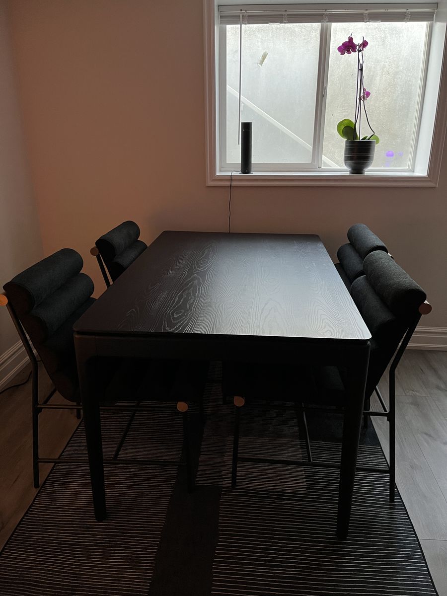 Modern black dining table
