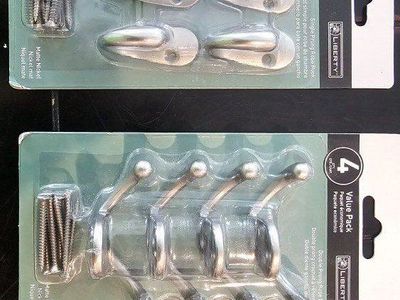 Liberty Matte Nickel Robe Hooks - 6 Single Prong & 4 Double Prong Value Packs