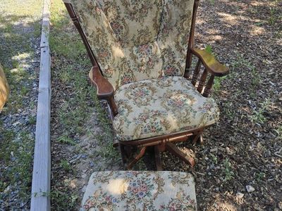 Antique Glider with Ottoman
