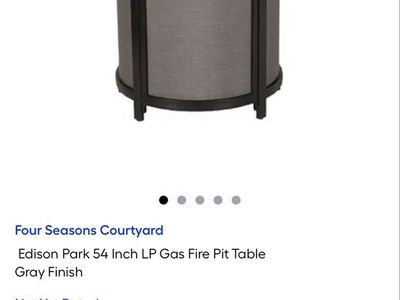 Four Seasons Courtyard Edison Park 54-inch LP Gas Fire Pit Table, Gray Finish