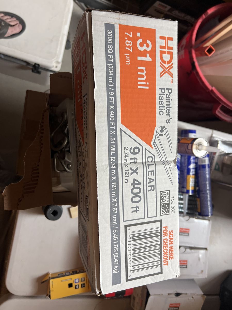 HDX Painter's Plastic Sheeting - Clear, .31 Mil, 9 ft x 400 ft, 3600 sq ft