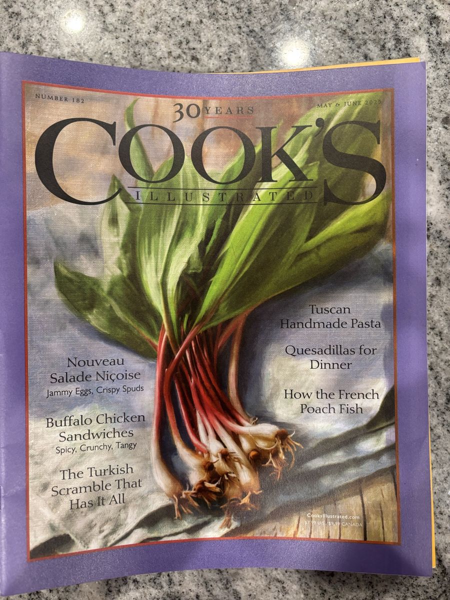 30 issues of Cook's Illustrated magazine, from 2018-2025