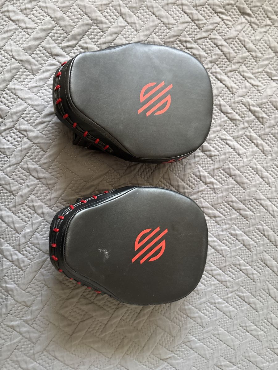 Sanabul Black & Red Essential Curved Boxing MMA Punching Mitts