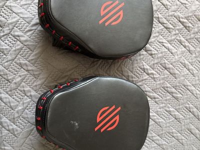 Sanabul Black & Red Essential Curved Boxing MMA Punching Mitts