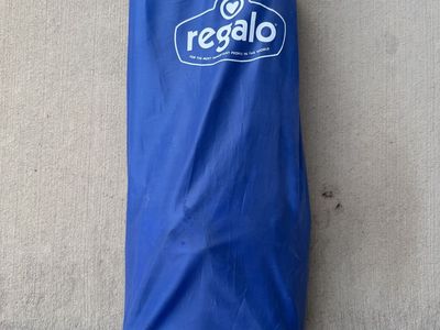 Regalo My Cot Portable Toddler Bed - Blue, Compact & Foldable Kids Travel Sleep Cot