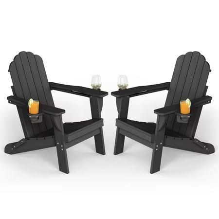 Folding Adirondack Chair (Set of 2) Black
