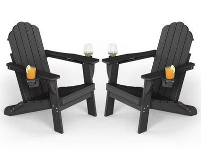 Folding Adirondack Chair (Set of 2) Black