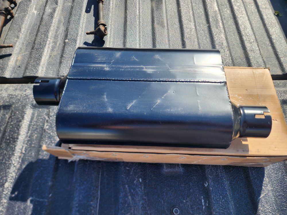 New Black Muffler Exhaust Resonator - Universal Fit for Enhanced Sound & Performance 2 1/2 inch