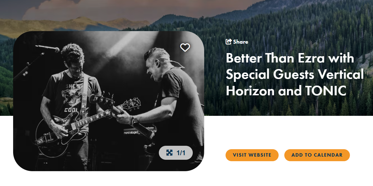 Better than Ezra with Vertical Horizon and TONIC (2-Premier Tier 1 Tickets)