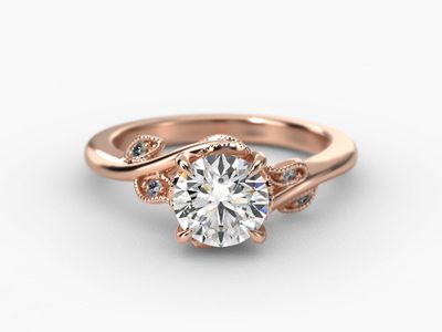 James Allen 1.11ct D VS1 Lab Diamond Engagement Ring Set – 14K Rose Gold Entangled Vines Bridal Set