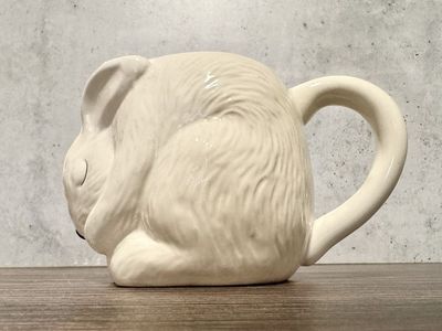 Cute White Ceramic Sleeping Bunny Rabbit Mug - Adorable Animal Coffee Cup