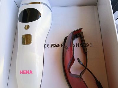 HENA Hair Removal Handset IPL Laser Device with Safety Glasses and NO Power Cord - White