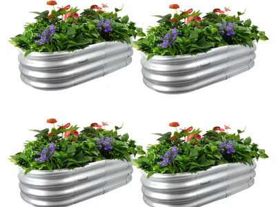 (New in Box) 8 each Galvanized Raised Garden Planter Box