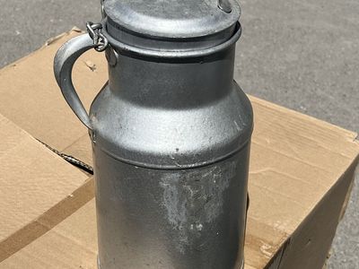 Vintage steel milk can.