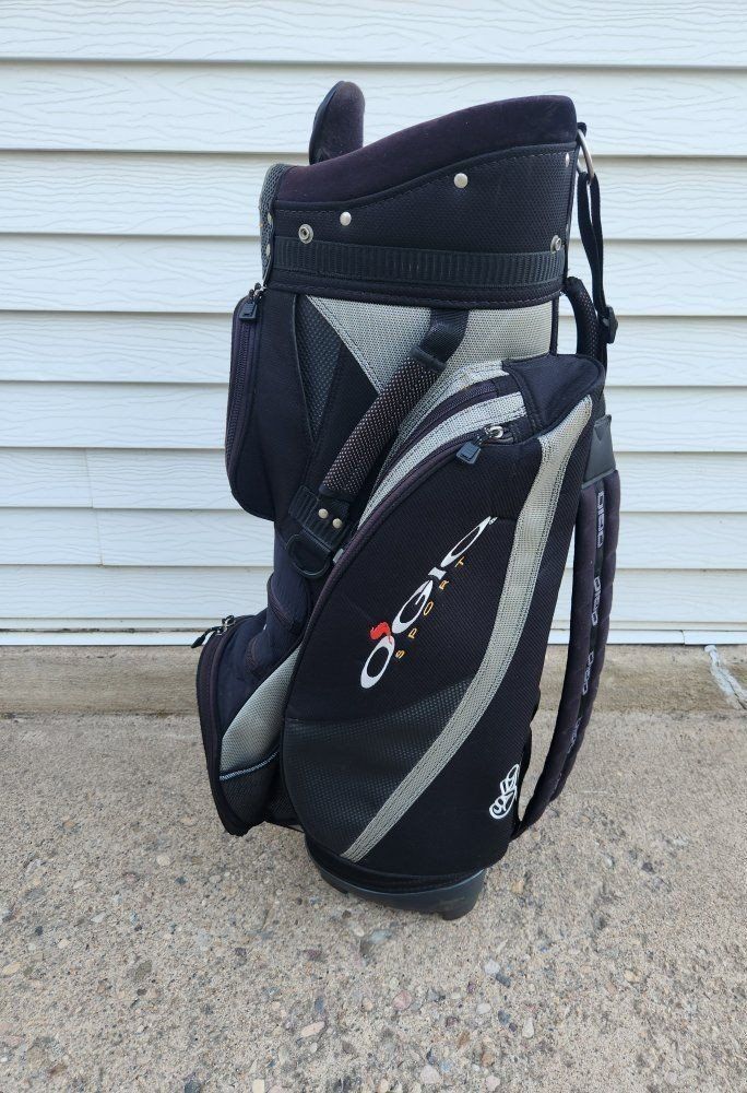 ogio sport golf cart bag, 6-way, black and grey, excellent condition 