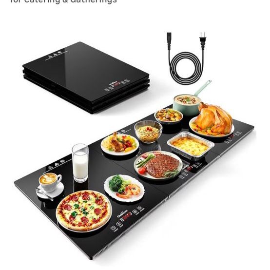 Electric Food Warming Tray 3-in-1 Buffet Warmer Glass 35”
