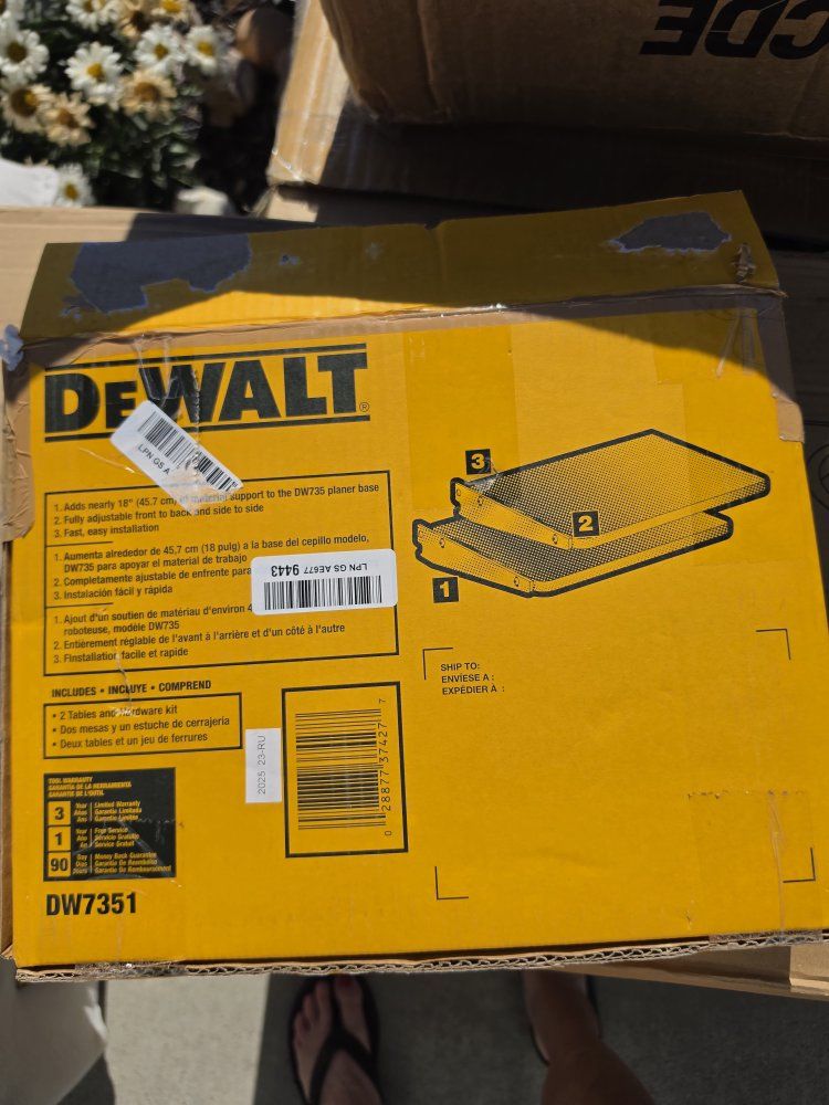 DeWalt DW7351 Planer Extension Tables for DW735 Planer - Adds 18" Support